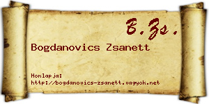 Bogdanovics Zsanett névjegykártya